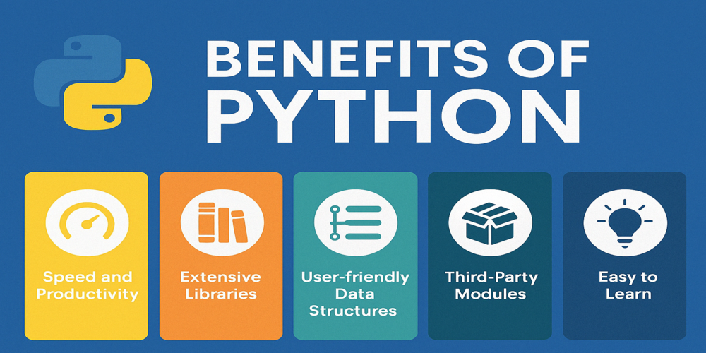  different benefits of Python. 
