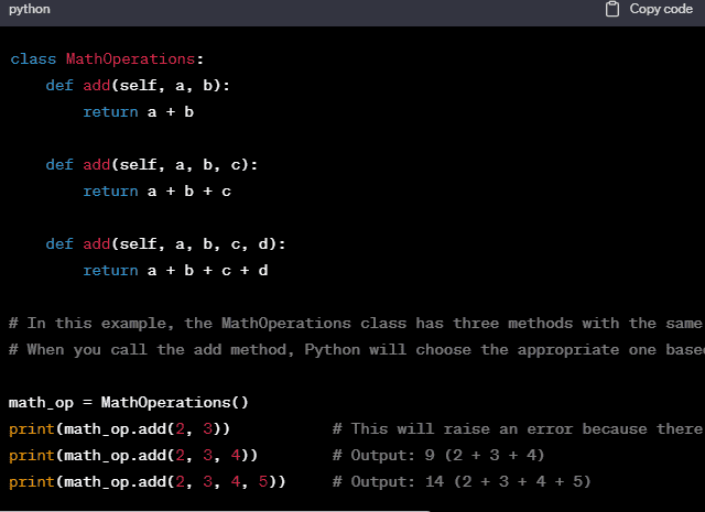 Why isn't method overloading supported in Python? - Quora