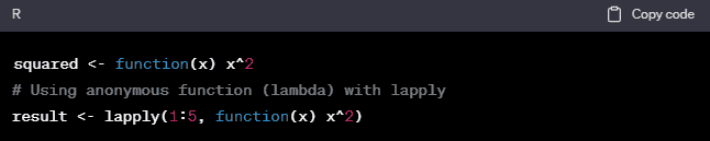 Anonymous Functions (or Lambdas)-Types of Functions in R Programming