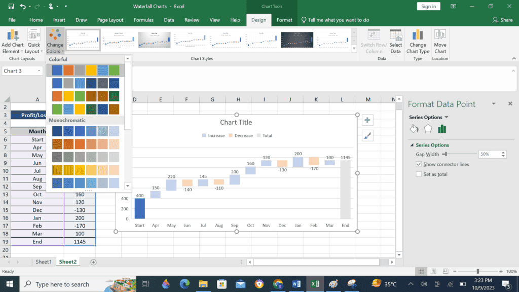 Creating Waterfall Chart in Excel: Step-by-Step Tutorial