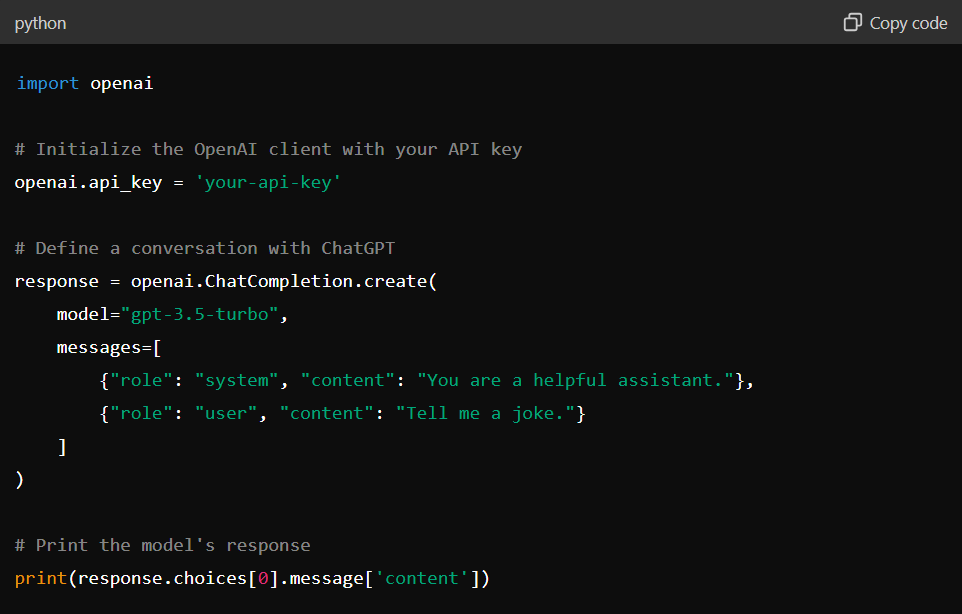 ChatGPT APIs in Python