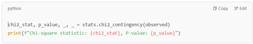 Perform chi-square test on categorical data