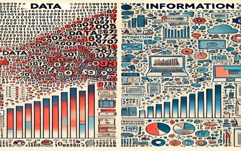 difference between data and information